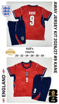England Away Jersey Kit For Kids 2026/2027