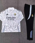 2025/2026 Real Madrid Half-Pull Tracksuit White/Black