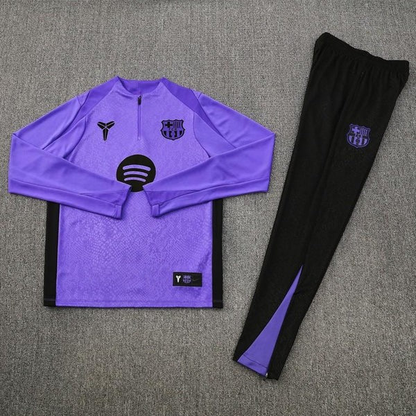 2025/2026 Barcelona Half-Pull Tracksuit Purple/Black