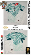 Portugal Away Jersey Kit For Kids 2026/2027