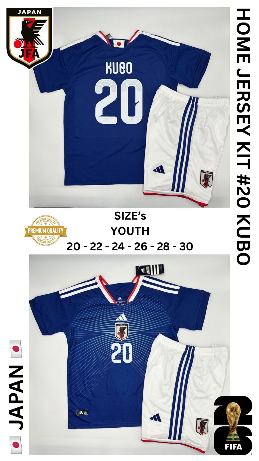 Japan Home Jersey Kit For Kids 2025/2026