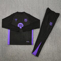 2025/2026 Barcelona Half-Pull Tracksuit Black/Purple