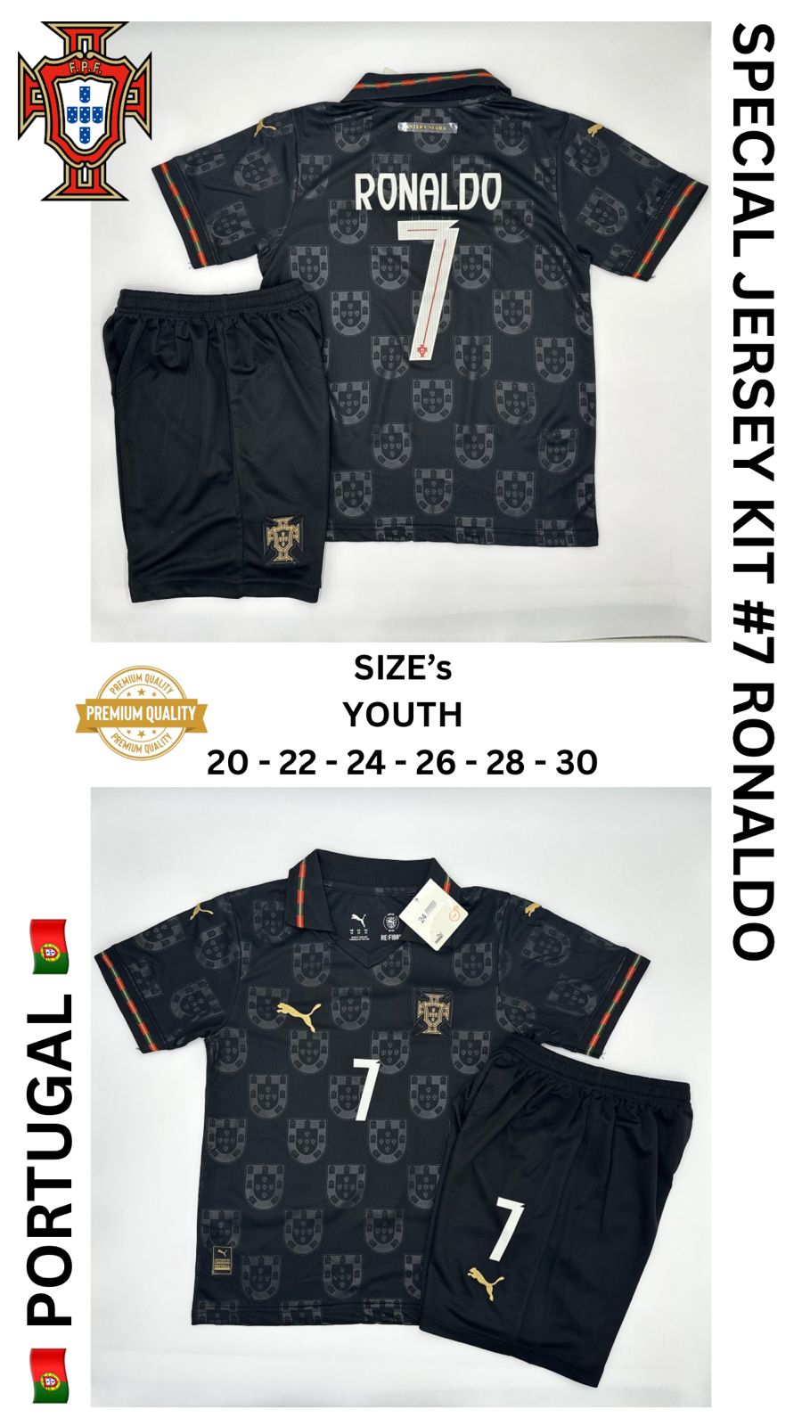 Portugal Away Jersey Kit For Kids 2026/2027