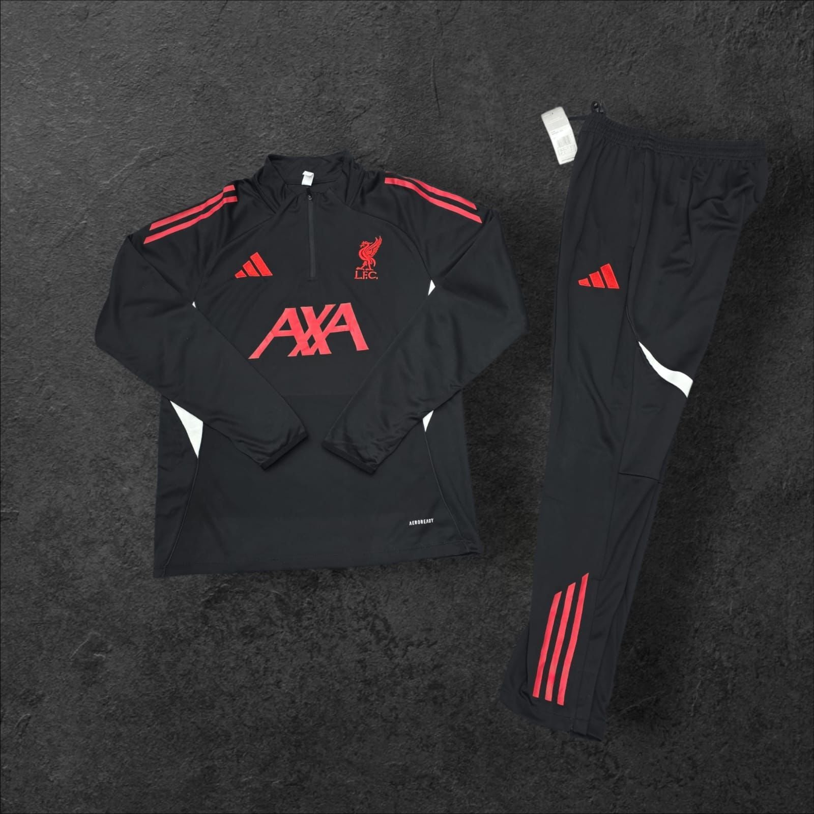 2024/2025 Liverpool Half-Pull Tracksuit Black/Red