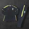 2026/2027 Brazil Black/Yellow Half-Pull Tracksuit