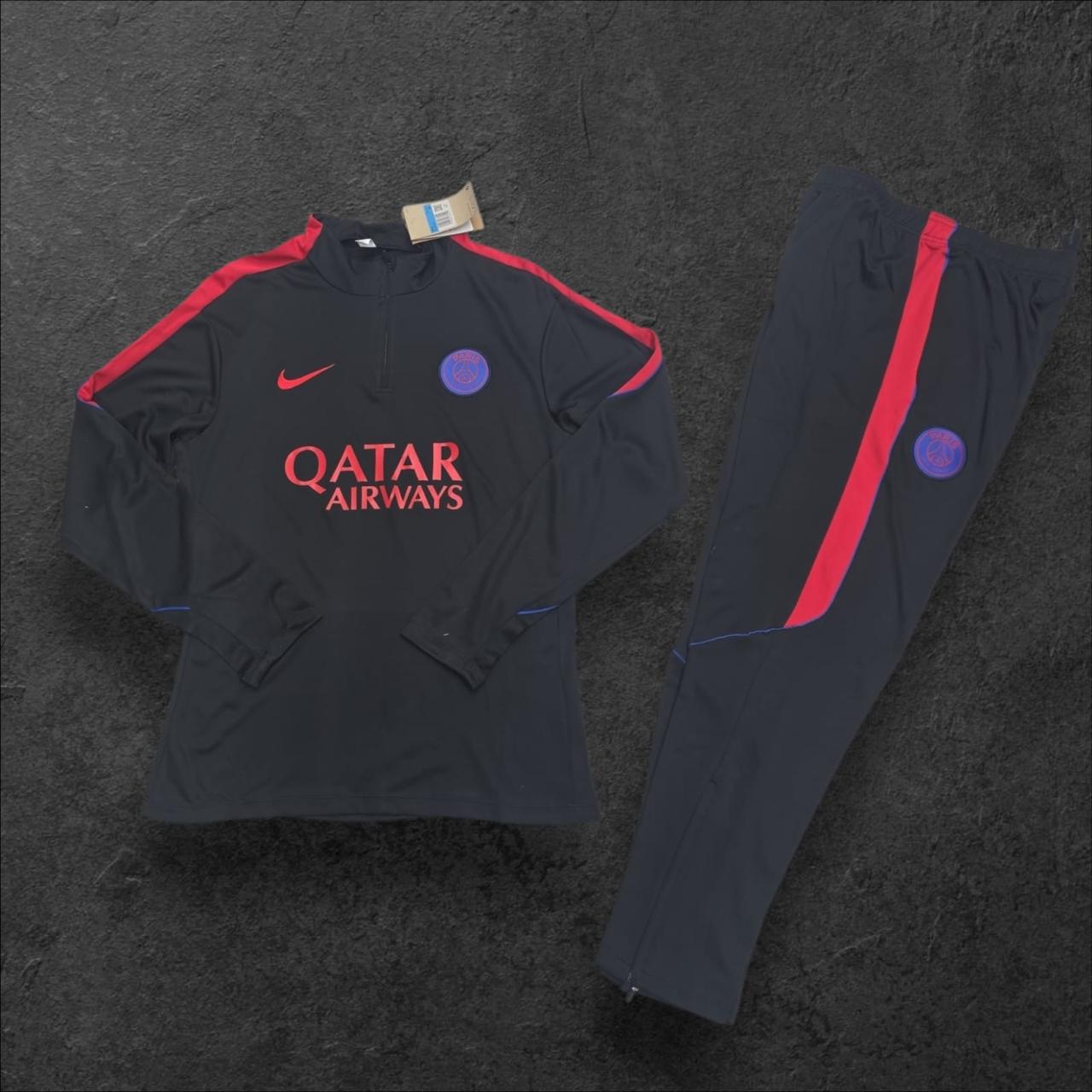 2026/2027 Paris Saint-Germain Black/Red Half-Pull Tracksuit