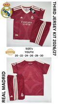 Real Madrid Third Jersey Kit For Kids 2026/2027