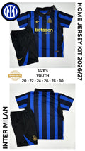 Inter Milan Home Jersey Kit For Kids 2026/2027