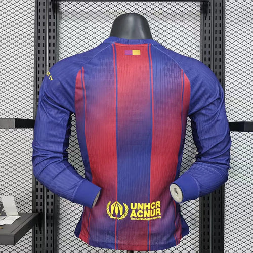 2025/2026 Long Sleeve Player Version Barcelona Home Football Shirt 1:1