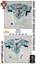 Portugal Away Jersey Kit For Kids 2026/2027