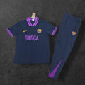 2026/2027 Barcelona Dark Navy/Purple Half-Pull Short Sleeve Tracksuit