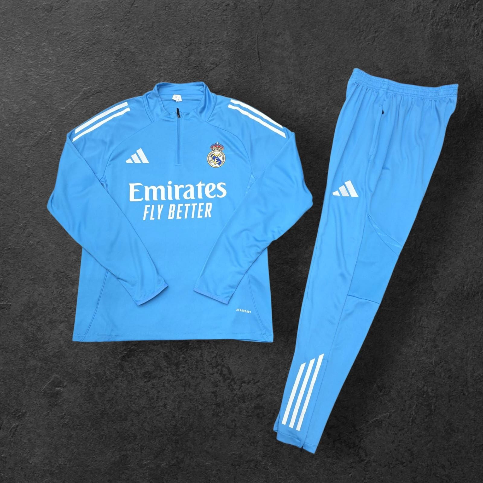 2024/2025 Real Madrid Half-Pull Tracksuit Blue/White
