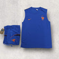 2025/2026 France Sleeveless Pre-Match Training Suit Dark Blue