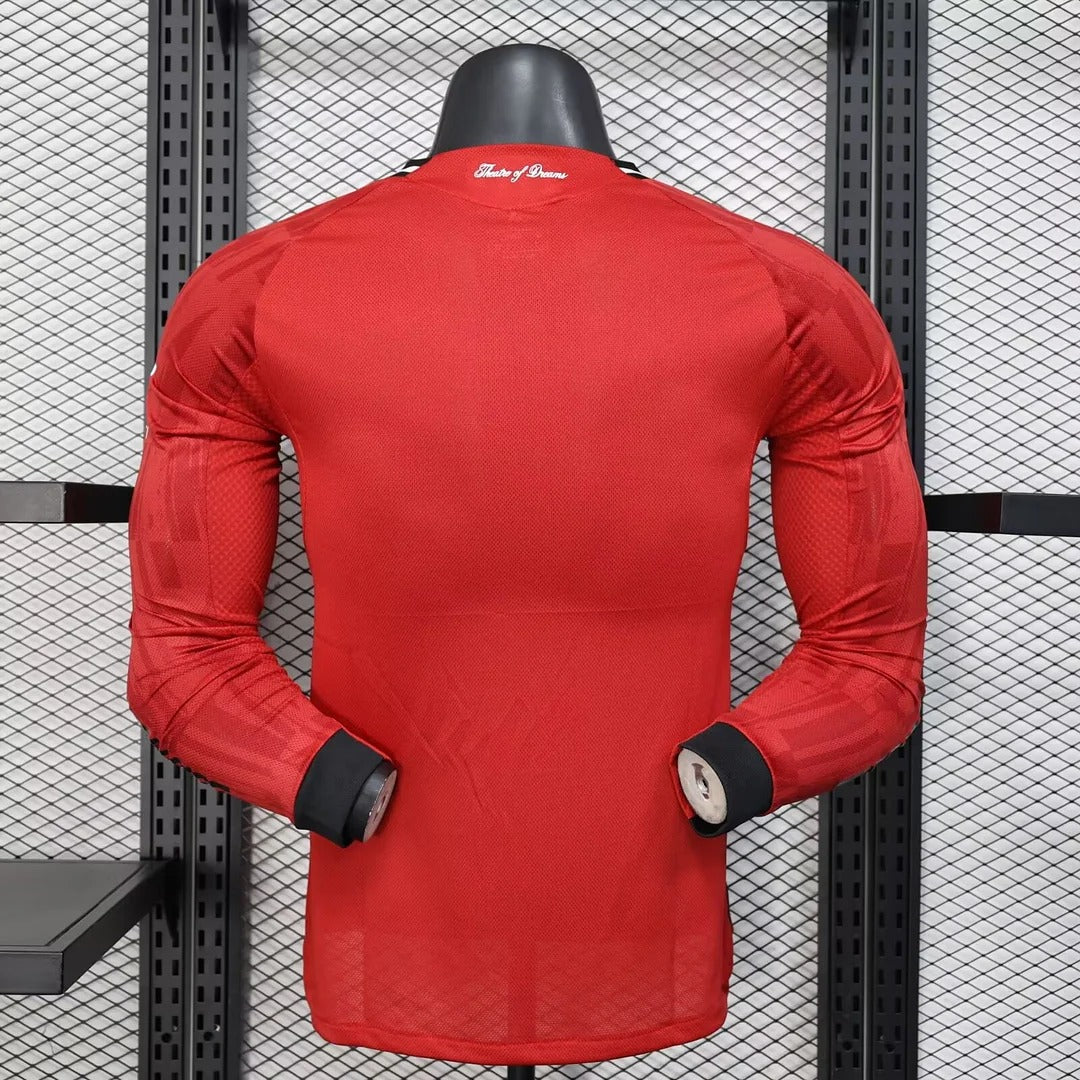 2025/2026 Long Sleeve Player Version Manchester United Home Football Shirt