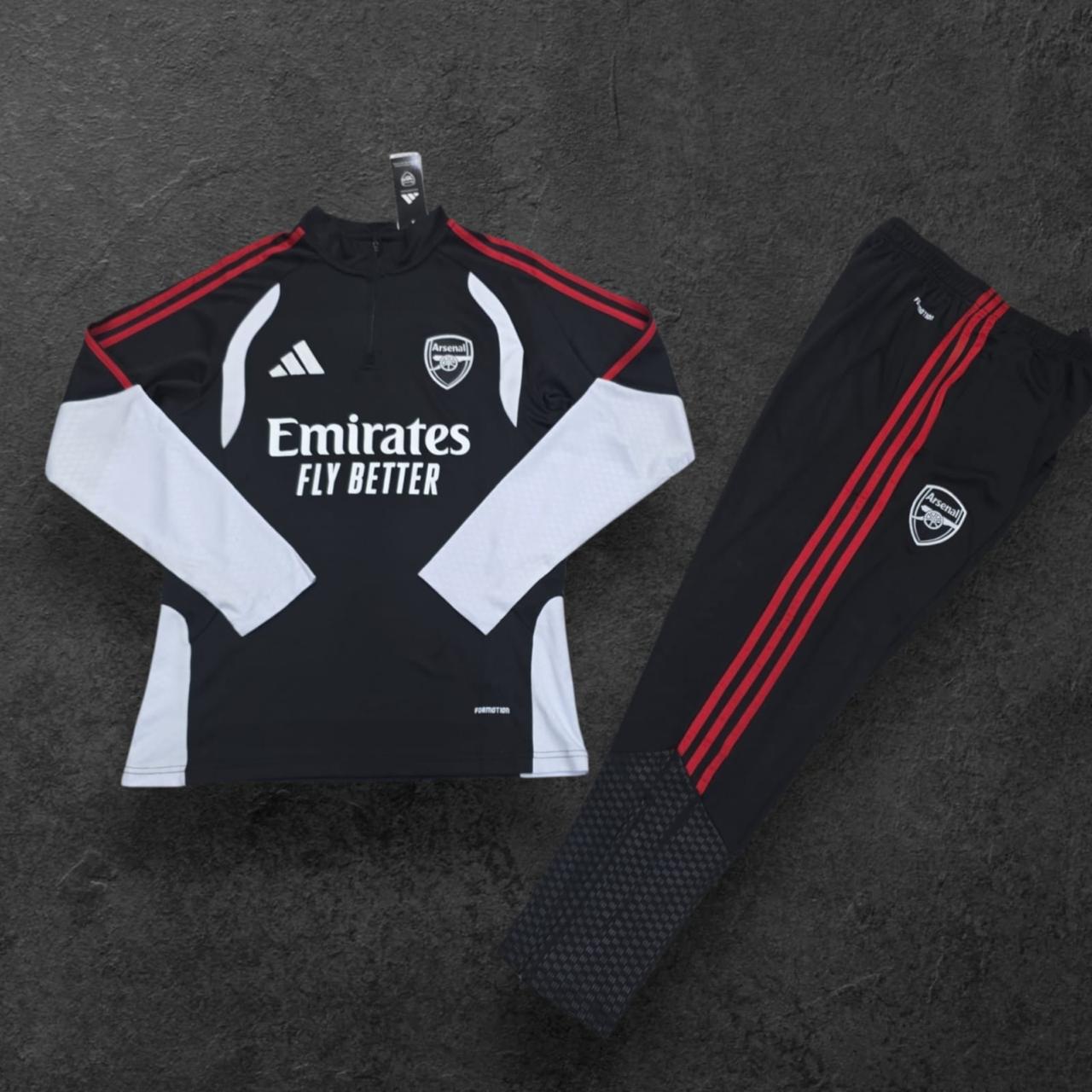 2026/2027 Arsenal Black/White Half-Pull Tracksuit