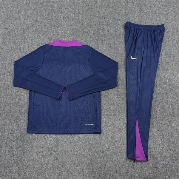 2025/2026 Barcelona Half-Pull Tracksuit Blue/Purple