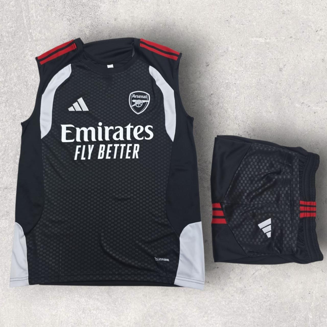2025/2026 Arsenal Sleeveless Pre-Match Training Suit Black/White
