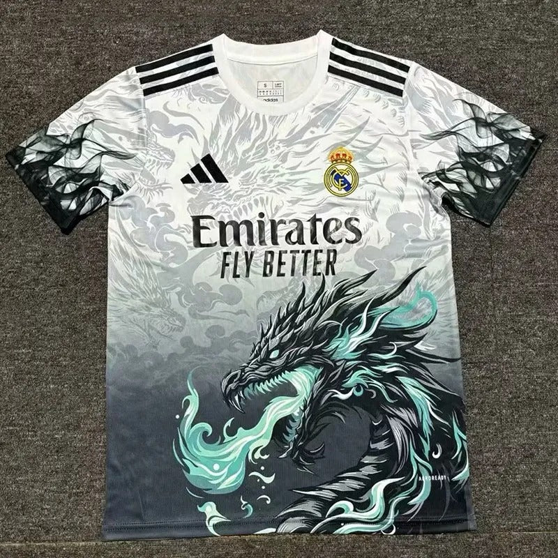 24/25 Real Madrid Gradient Grey Blue Sea Dragon Edition Player Soccer Jersey