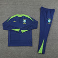 2024 Brazil Half-Pull Tracksuit Dark Blue/Green