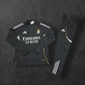 2024/2025 Real Madrid Half-Pull Tracksuit Black/White