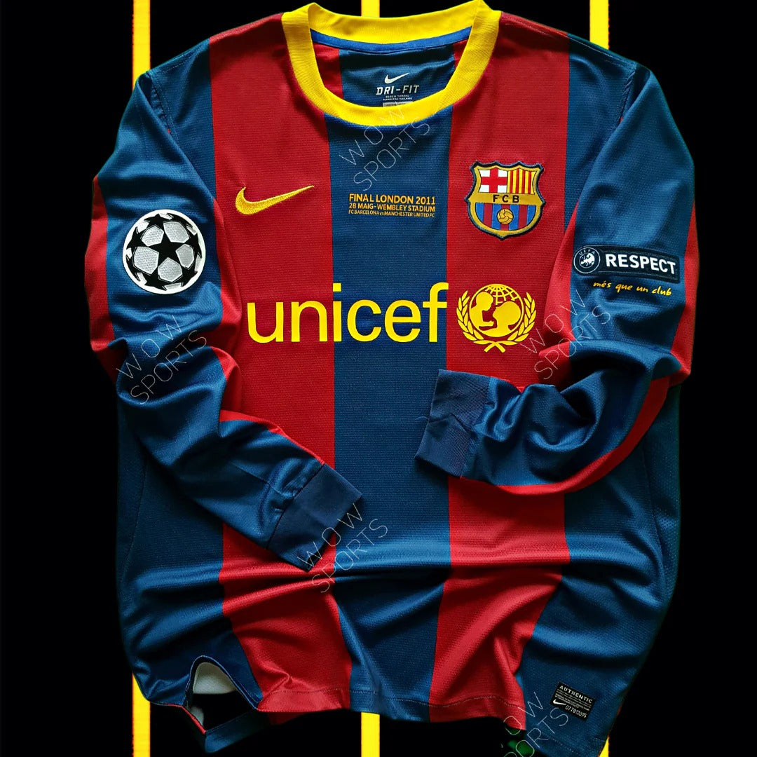 2010/2011 Retro Long Sleeve Barcelona Home Football Shirt 1:1