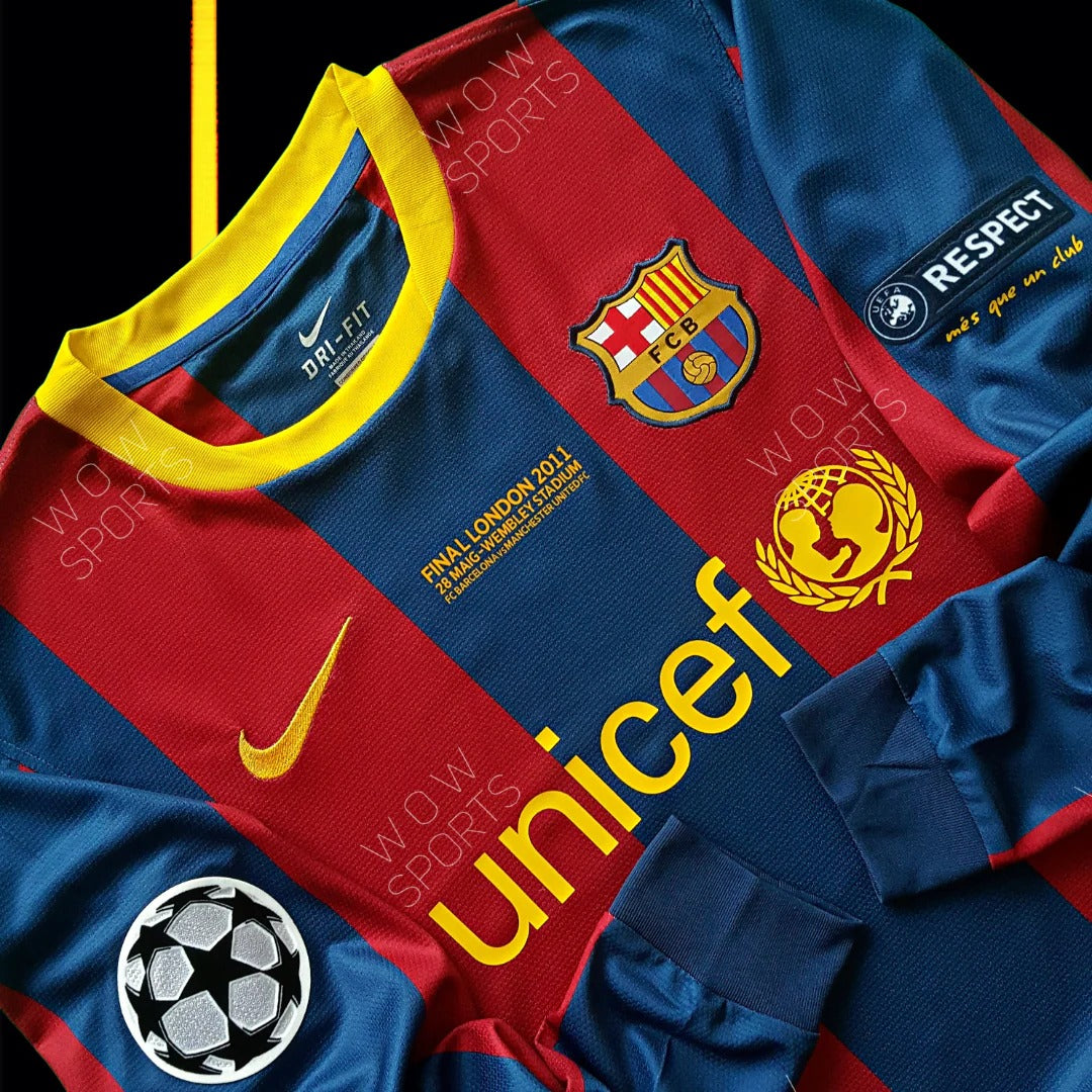 2010/2011 Retro Long Sleeve Barcelona Home Football Shirt 1:1
