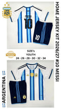 Argentina Home Jersey Kit For Kids 2026/2027