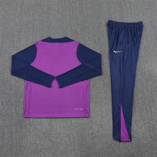 2025/2026 Barcelona Half-Pull Tracksuit Purple/Blue