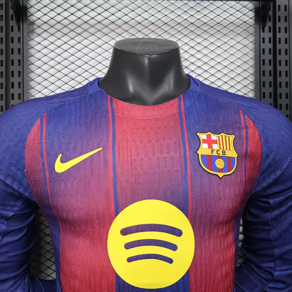 2025/2026 Long Sleeve Player Version Barcelona Home Football Shirt 1:1