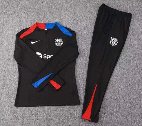 2024/2025 Barcelona Half Pull Tracksuit Black/Red/Blue