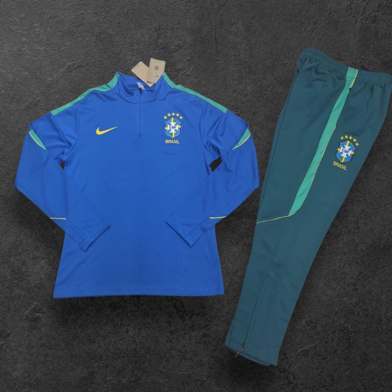 2026/2027 Brazil Blue/Aqua Half-Pull Tracksuit