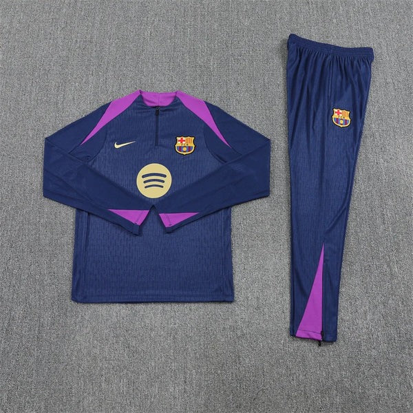 2025/2026 Barcelona Half-Pull Tracksuit Blue/Purple