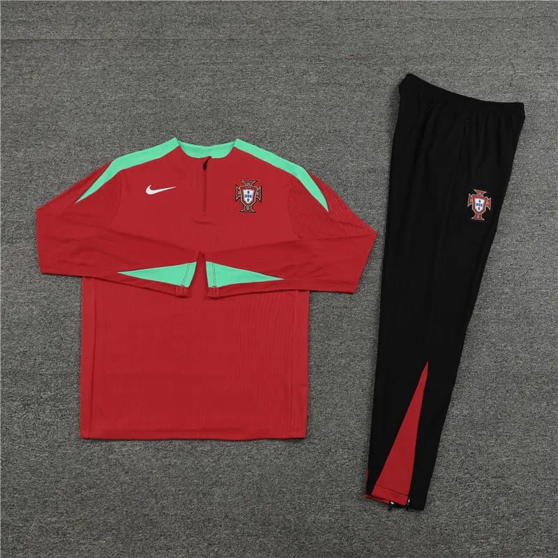 2024/2025 Portugal Half-Pull Tracksuit Red/Green