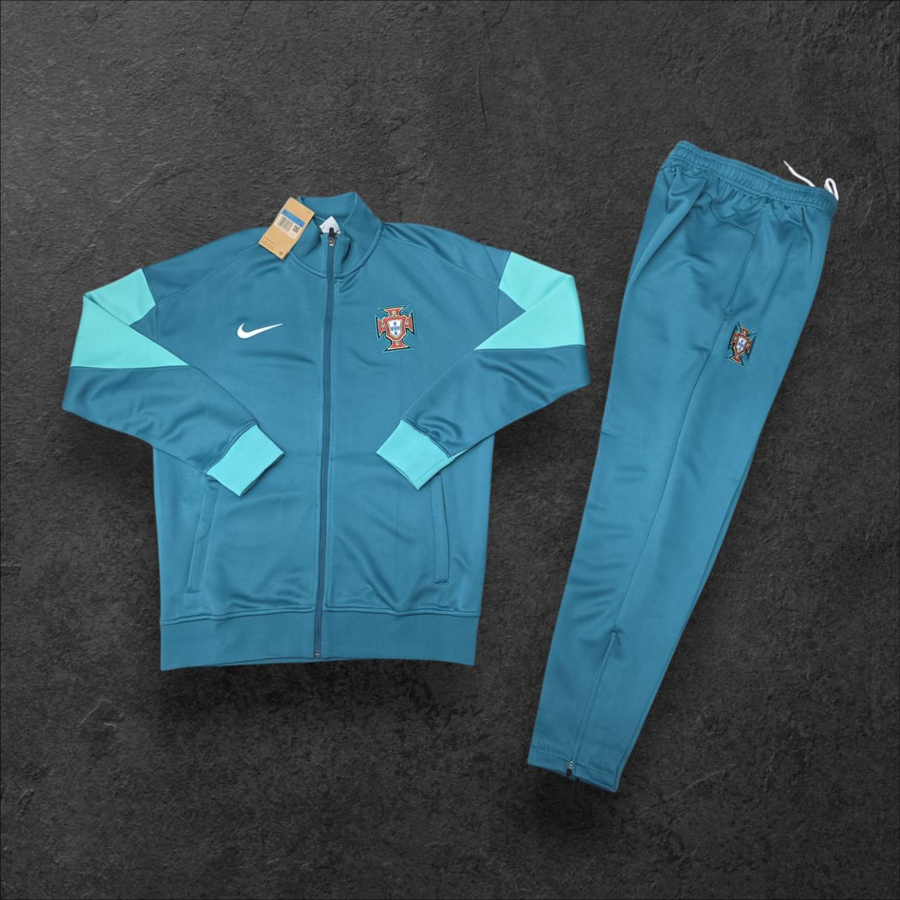 2024/2025 Portugal Half-Pull Tracksuit Aqua/Light Blue
