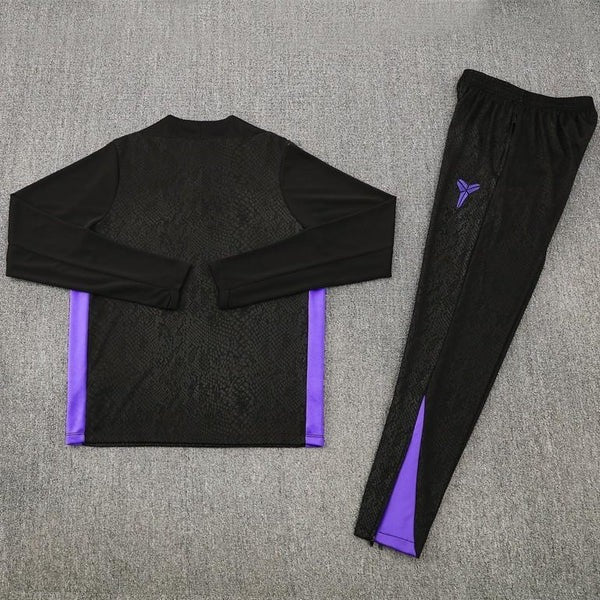 2025/2026 Barcelona Half-Pull Tracksuit Black/Purple