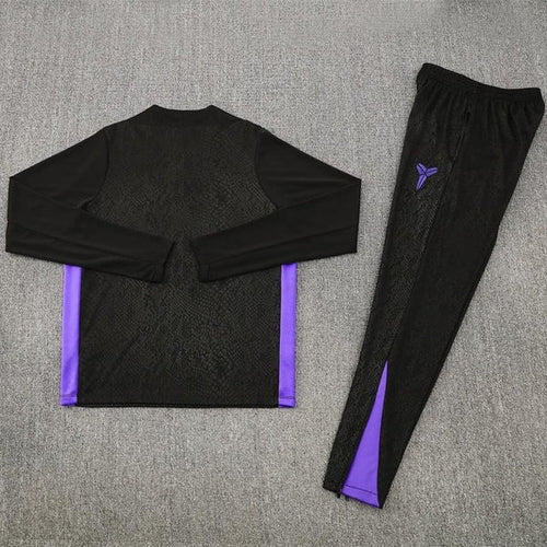 2025/2026 Barcelona Half-Pull Tracksuit Black/Purple