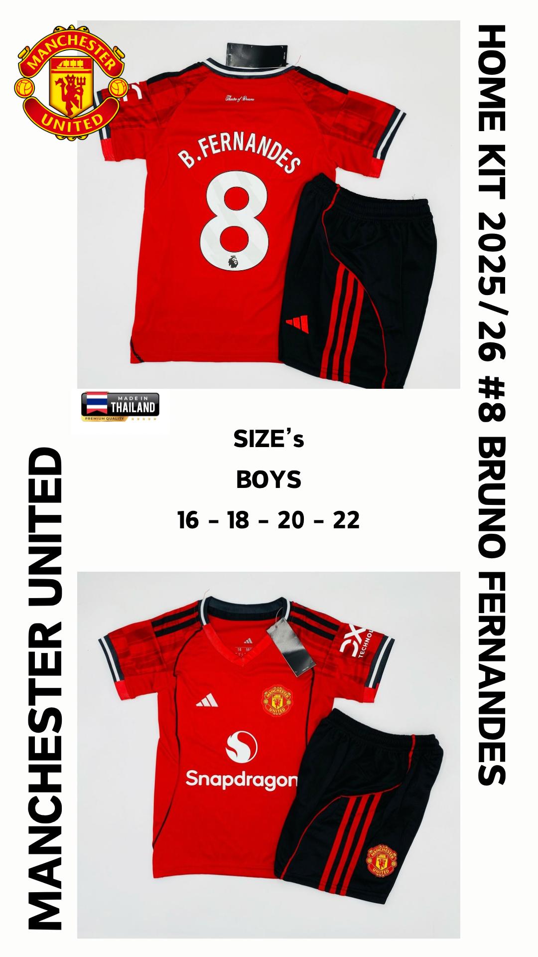 Manchester United Home Jersey Kit For Kids 2025/2026