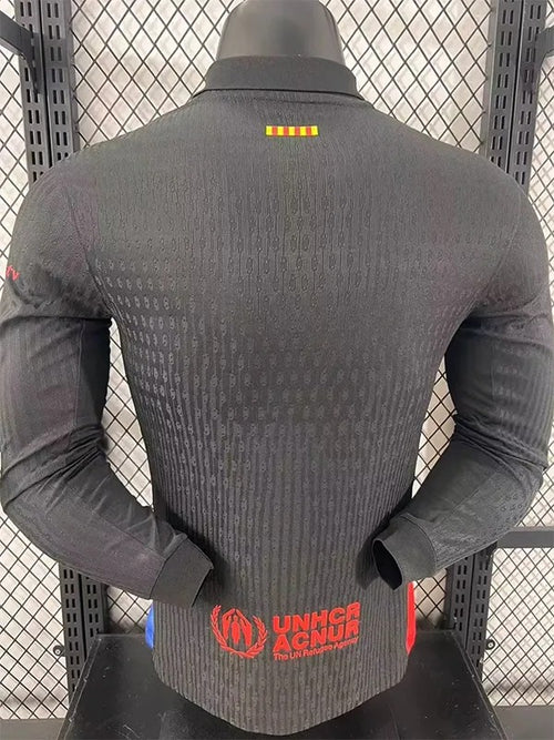 2025-2026 Barcelona Away Player Version Long Sleeve Soccer Jersey