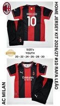 Ac Milan Home Jersey Kit For Kids 2026/2027
