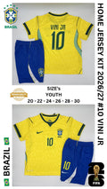 Brazil Home Jersey Kit For Kids 2025/2026