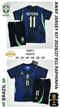 Brazil Away Jersey Kit For Kids 2026/2027