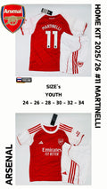 Arsenal Home Jersey Kit For Kids 2025/2026