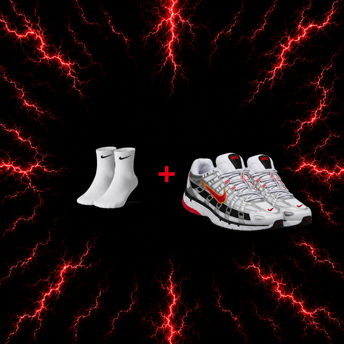 Nike P-6000 Silver/Red