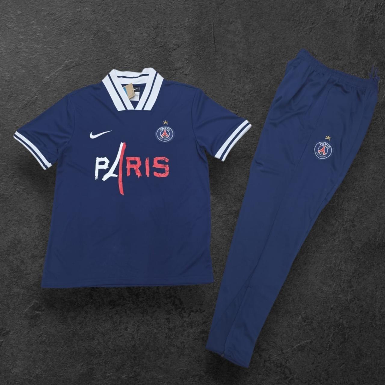 2026/2027 Paris Saint-Germain Navy/White Half-Pull Short Sleeve Tracksuit