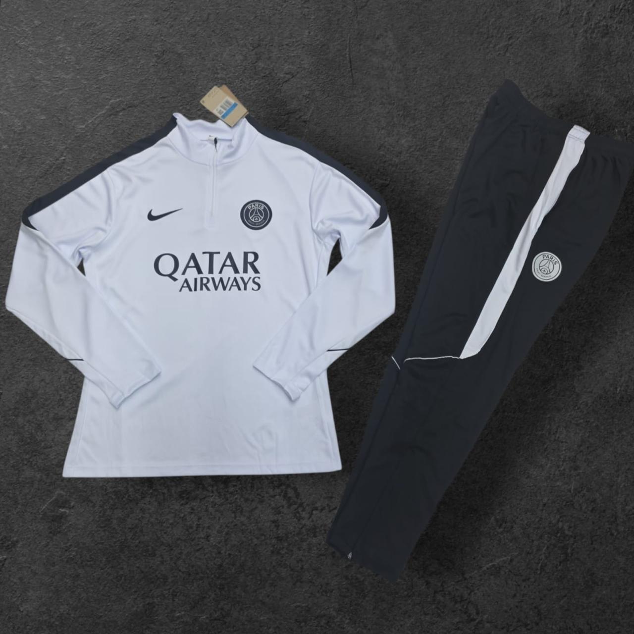 2026/2027 Paris Saint-Germain Grey/Black Half-Pull Tracksuit